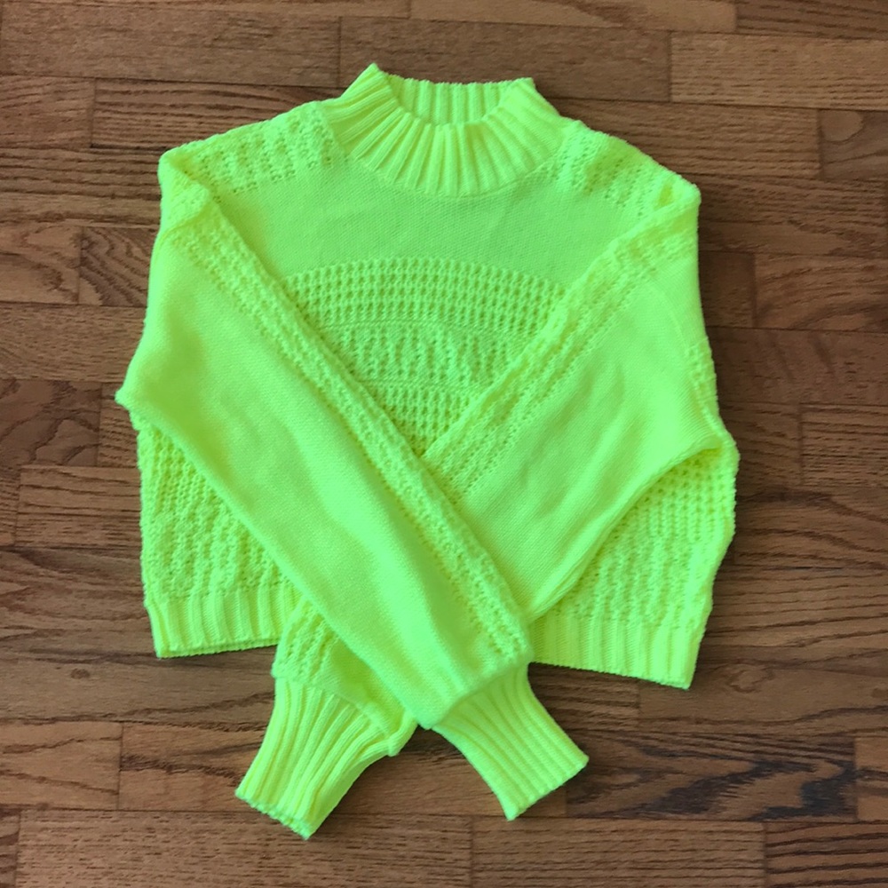 Abound Yellow Neon Crop Top Sweater